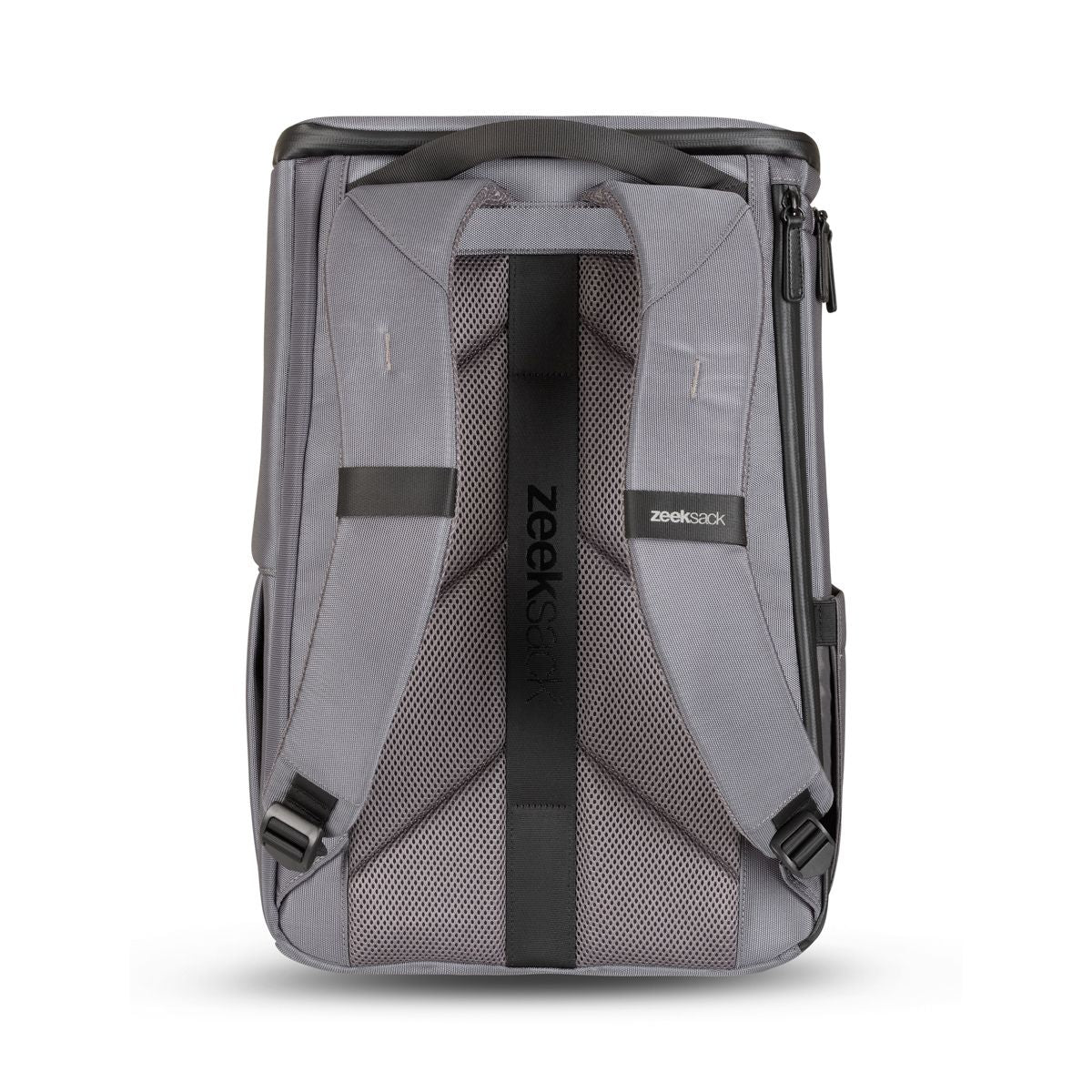 Praktisk ryggsäck i grå färg med ergonomiska axelremmar 